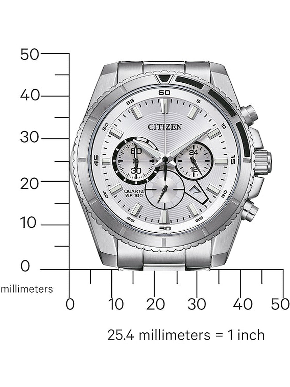 Citizen AN8200-50A Quartz Chronograph Mens Watch 44mm