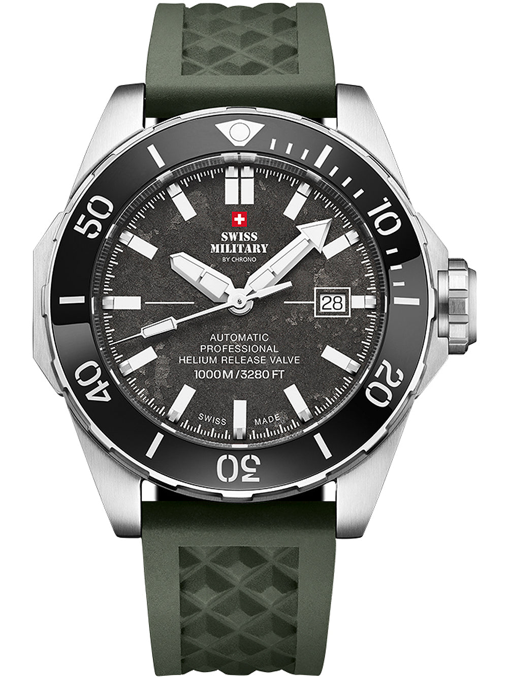 Swiss Military SMA34092.09 Automatic Diver Mens Watch 45mm 100ATM