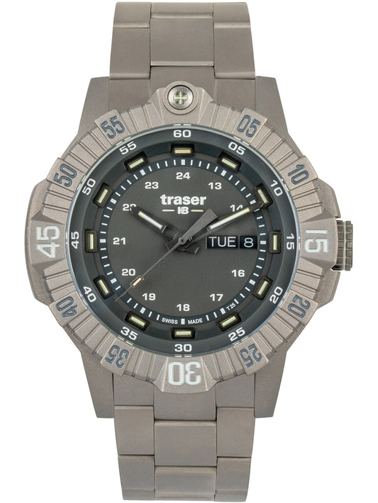 Traser H3 110666 Tactical Grey Titan Mens Watch 46mm 20ATM