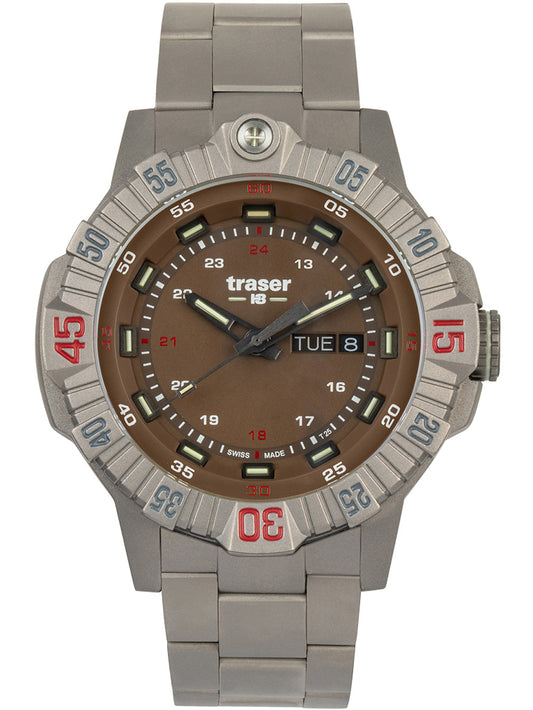 Traser H3 110668 Tactical Brown Titan Mens Watch 46mm 20ATM