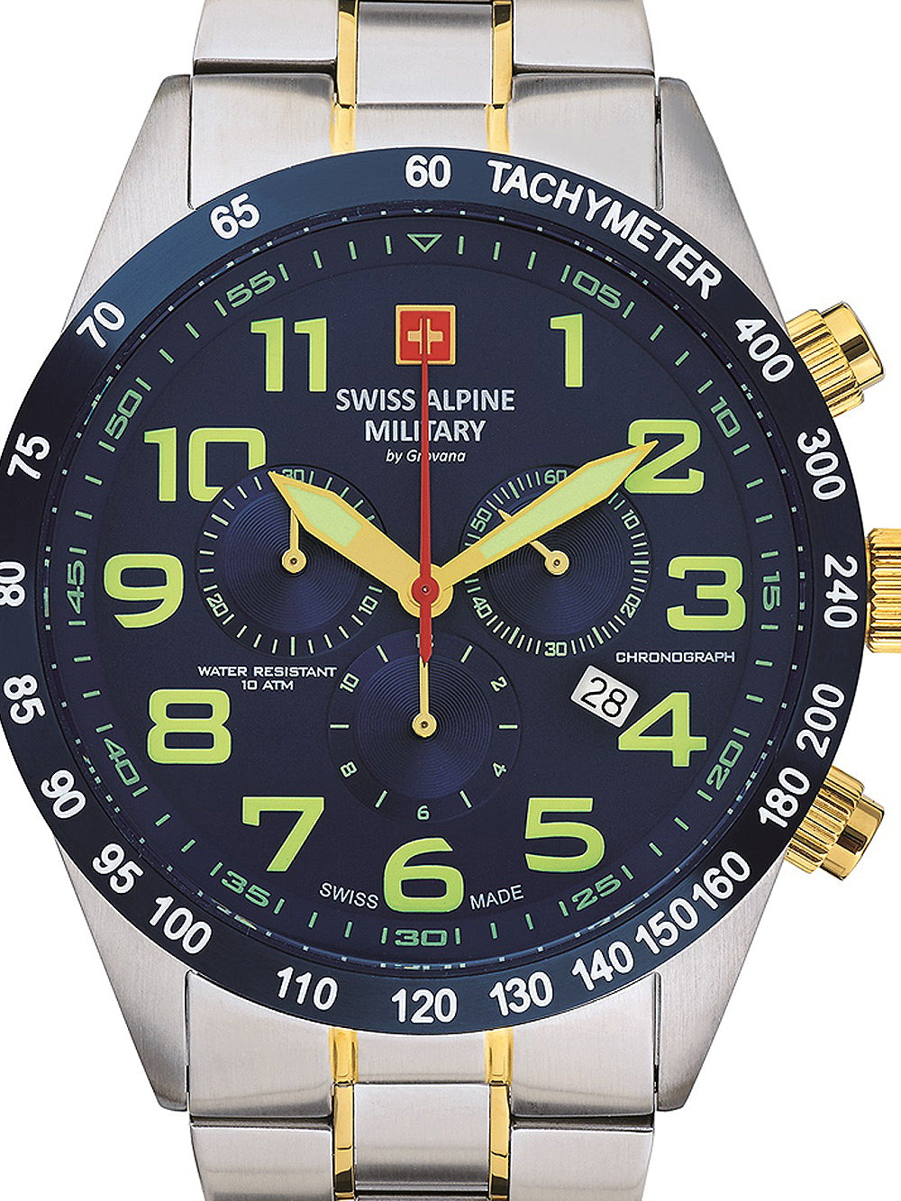 Swiss Alpine Military 7047.9145 Chronograph Mens Watch 45mm 10ATM