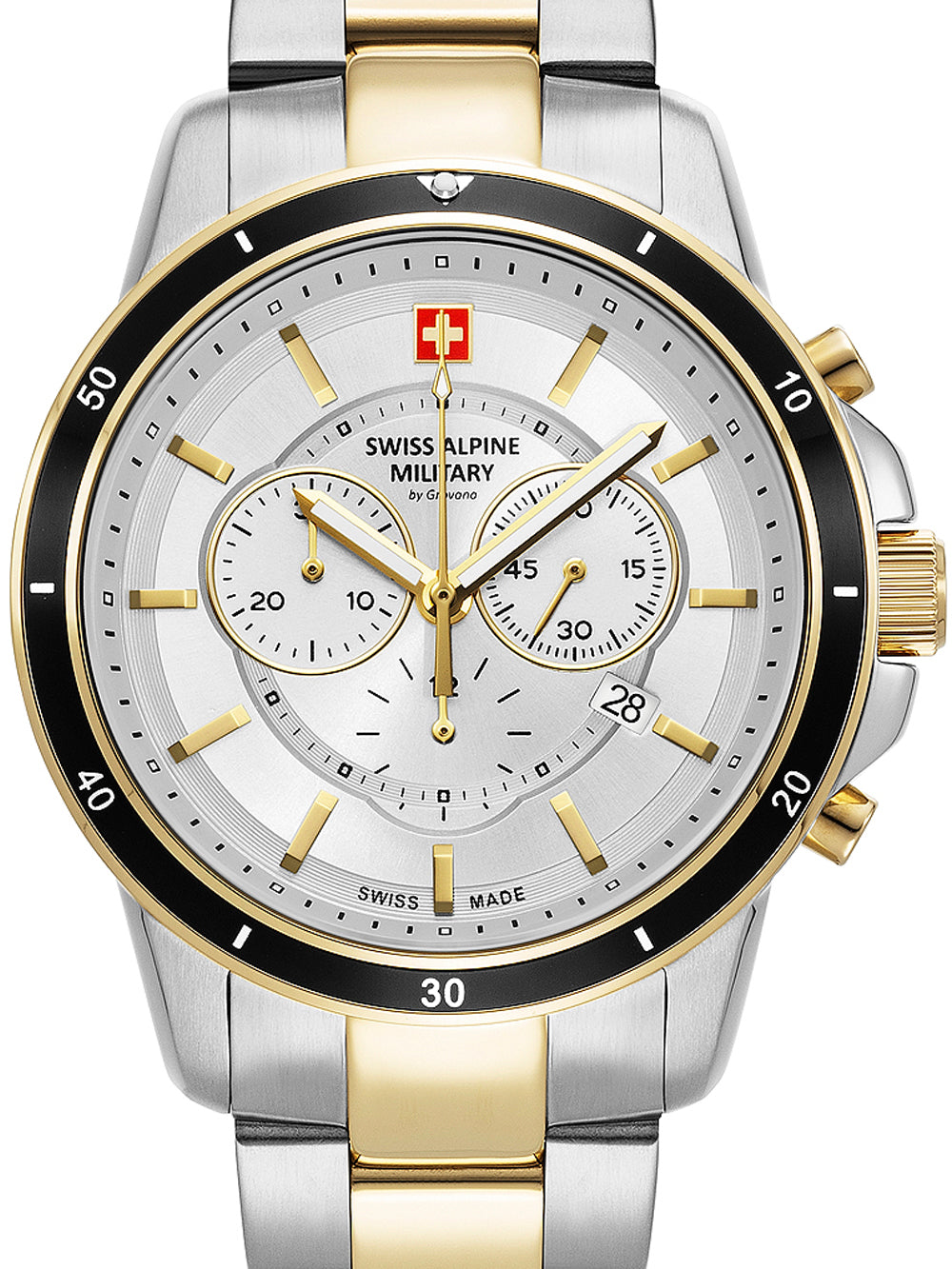 Swiss Alpine Military 7089.9142 Chronograph Mens Watch 44mm 10ATM