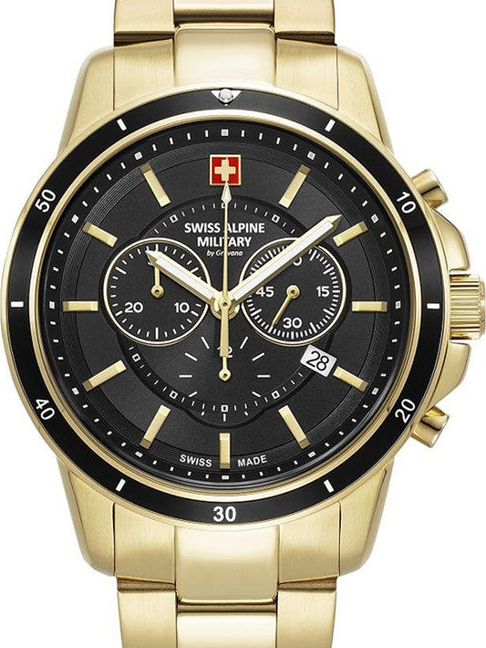 Swiss Alpine Military 7089.9117 Chronograph Mens Watch 44mm 10ATM