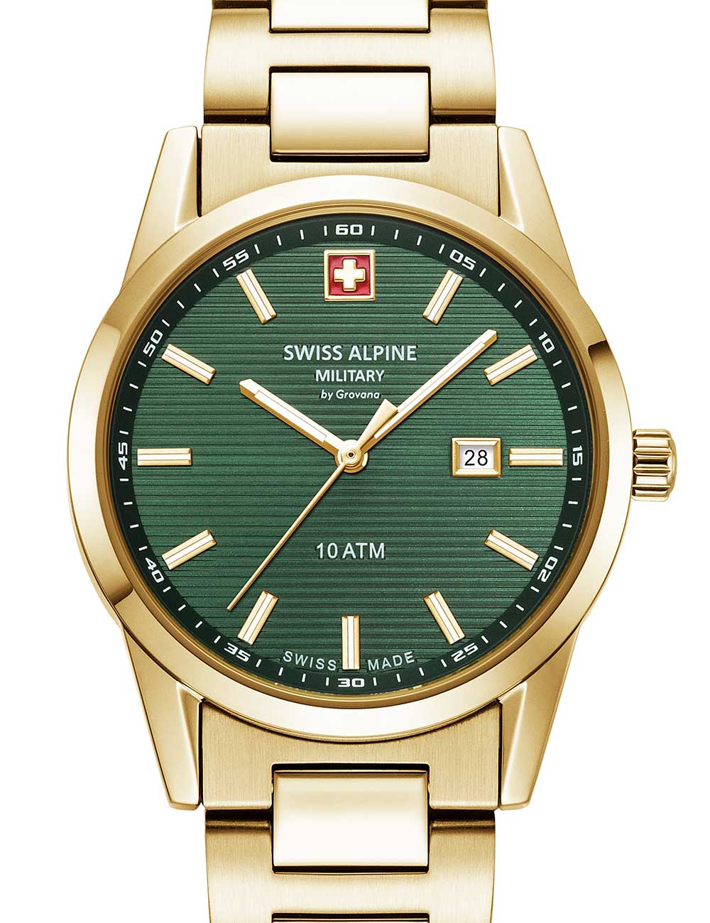 Swiss Alpine Military 7767.1114 Ladies Watch Argos gold green 34mm 10ATM