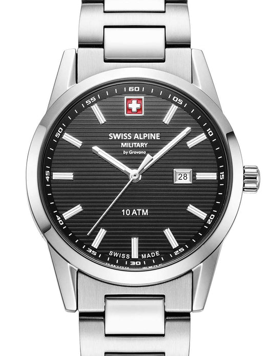 Swiss Alpine Military 7767.1137 Ladies Watch Argos silver black 34mm 10ATM