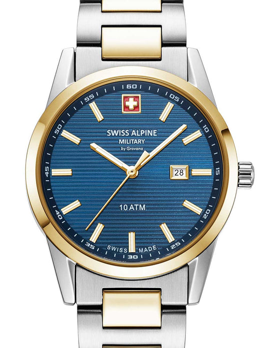 Swiss Alpine Military 7767.1145 Ladies Watch Argos two tone blue 34mm 10ATM