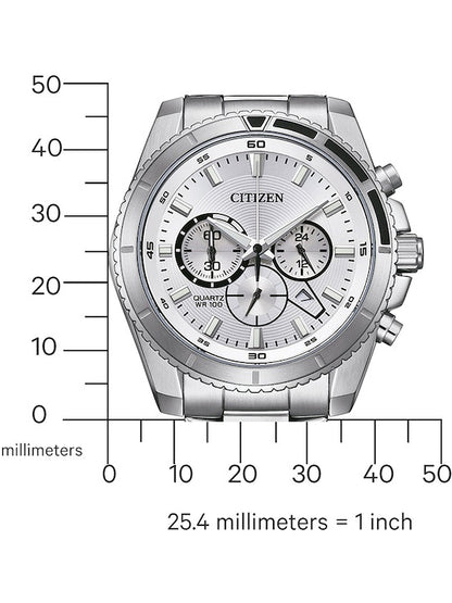 Citizen AN8200-50A Quartz Chronograph Mens Watch 44mm