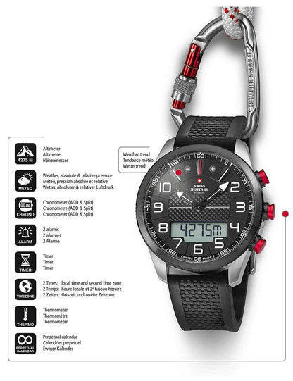 Swiss Military SM34061.01 analogue/digital Chronograph 45mm 10ATM