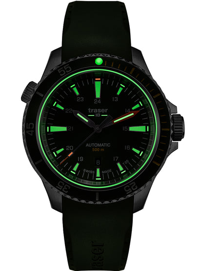 Traser H3 110327 P67 Diver Automatic Green Mens Watch 46mm 50ATM