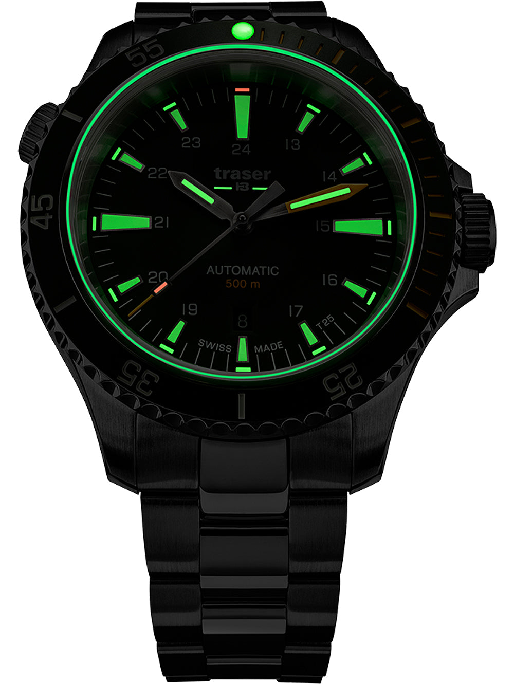 Traser H3 110328 P67 Diver Automatic Green Mens Watch 46mm 50ATM