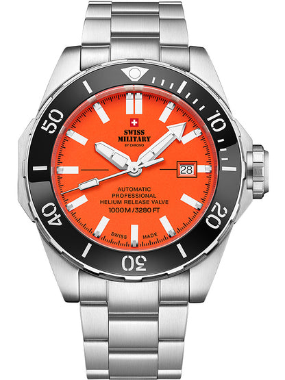 Swiss Military SMA34092.03 Automatic Diver Mens Watch 45mm 100ATM