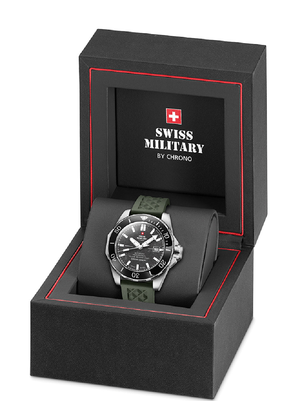 Swiss Military SMA34092.09 Automatic Diver Mens Watch 45mm 100ATM