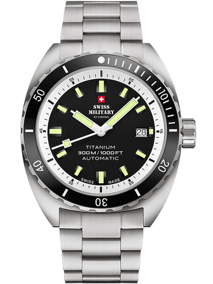 Swiss Military SMA34100.02 Diver Titanium Automatic Mens Watch 42mm 30ATM