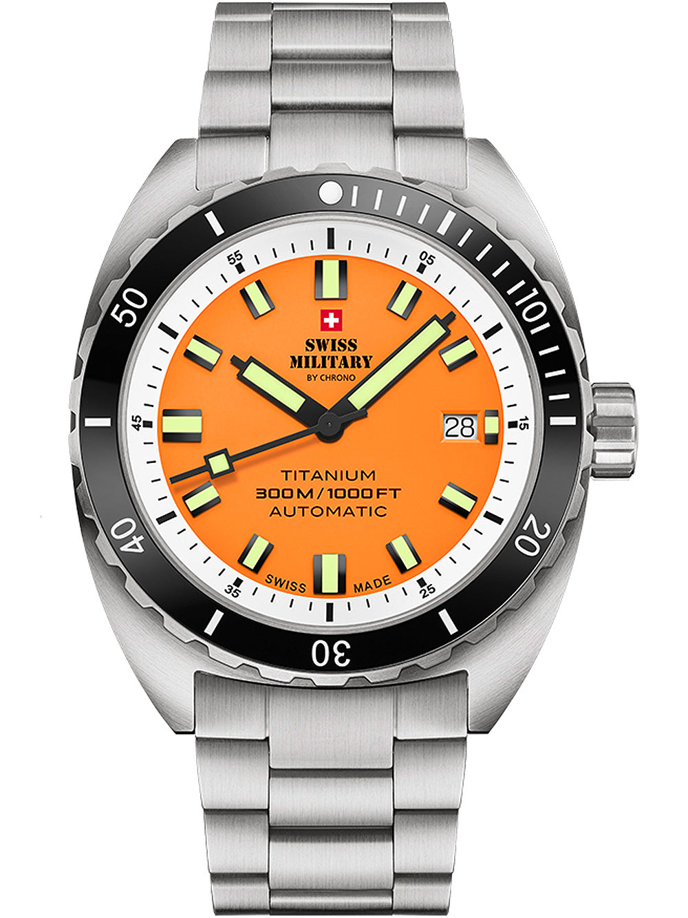 Swiss Military SMA34100.04 Diver Titanium Automatic Mens Watch 42mm 30ATM