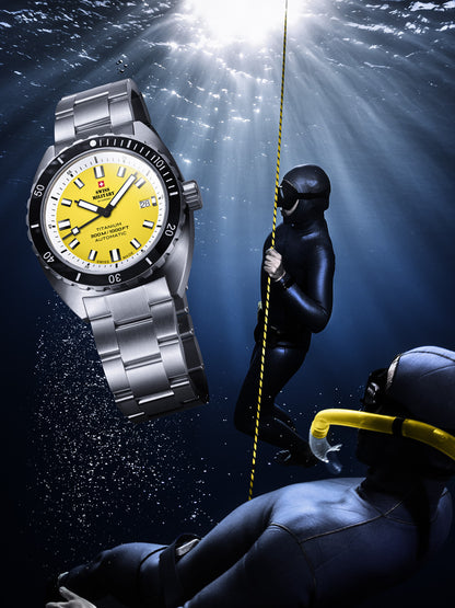 Swiss Military SMA34100.05 Diver Titanium Automatic Mens Watch 42mm 30ATM