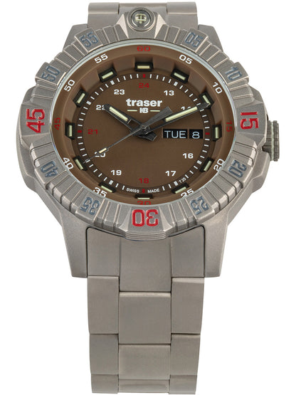 Traser H3 110668 Tactical Brown Titan Mens Watch 46mm 20ATM