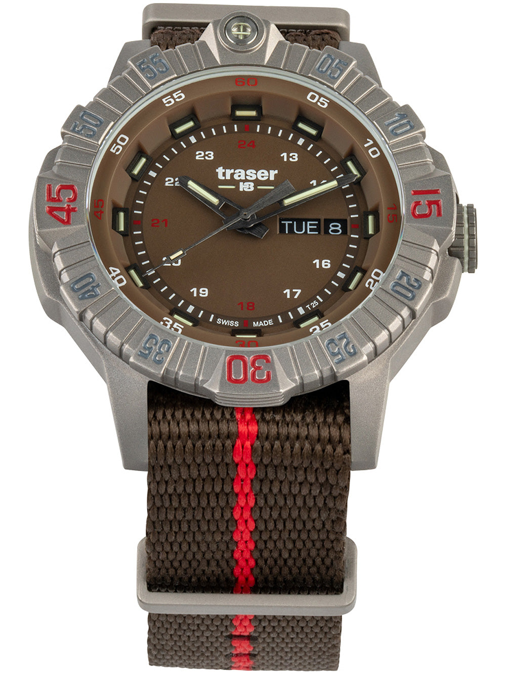 Traser H3 110669 Tactical Brown Titan Mens Watch 46mm 20ATM