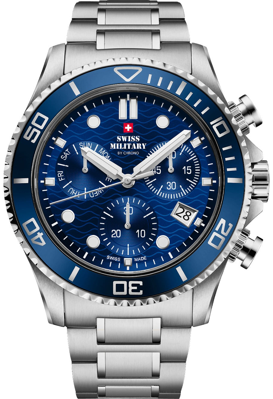Swiss Military SM34101.02 Mens Watch Military XL Chronograph 46mm 10ATM