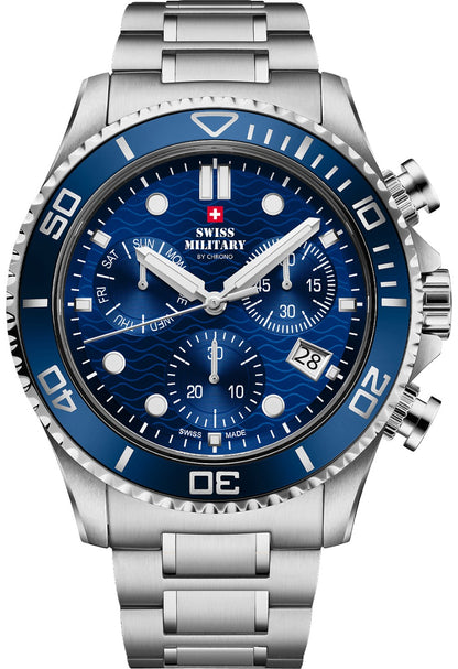 Swiss Military SM34101.02 Mens Watch Military XL Chronograph 46mm 10ATM