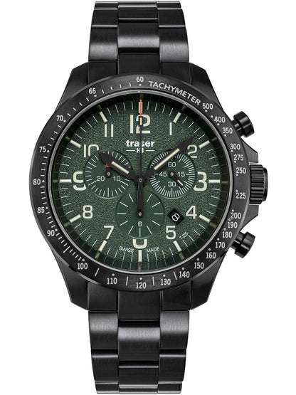 Traser H3 109464 P67 Officer chrono green steel 46mm 10ATM