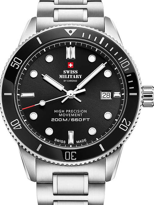 Swiss Military SM34088.01 Diver Quartz Mens Watch 42mm 20ATM