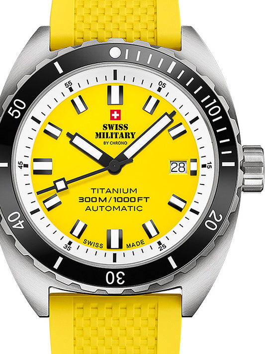 Swiss Military SMA34100.11 Diver Titanium Automatic Mens Watch 42mm 30ATM