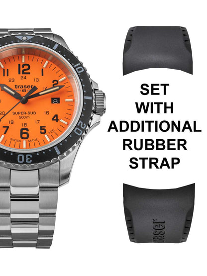 Traser H3 109379 P67 T25 SuperSub set orange 46 mm diver 50ATM