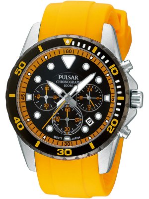 Pulsar PT3229X1 sportlicher Herr-Chrono silver orange 10ATM